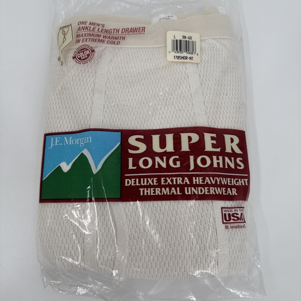 J.E. Morgan Super Long Johns Extra Heavyweight Thermal Underwear‎ L Vtg Waffle